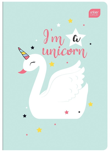 Zeszyt w kratkę 16-kartkowy dziewczęcy A5 Okładka PP Łabędź