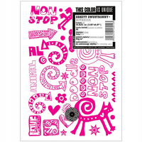 Zeszyt 32-kartkowy w kratkę, Doodles_4_Różowy