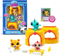 Littlest PetShop, Zestaw Tiki Jungle Set, 3 figurki zwierzątka i akcesoria, oryginalne zabawki, dla dzieci w wieku 4+