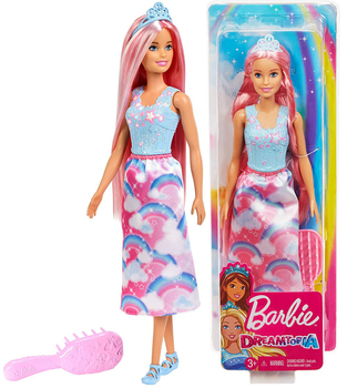 Barbie Dreamtopia Lalka Tęczowa Księżniczka z różowymi włosami