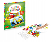 Piaskowe malowanki: traktor i koparka