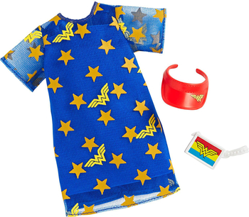 Barbie, Ubranka dla lalki, Niebieska sukienka i akcesoria, Wonder Woman