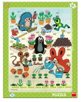 Krecik i Przyjaciele, Puzzle ramkowe W ogródku, 40 el., obrazek o wymiarach 32x24 cm, dla dzieci w wieku 3+