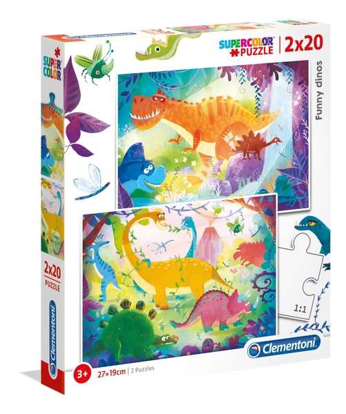 Dinozaury: Puzzle z dinozaurami 2 x 20 el. Clementoni