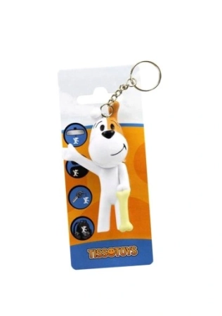 TissoToys, Reksio, breloczek figurka stojący piesek Reksio z kością, z bajki, oryginalny