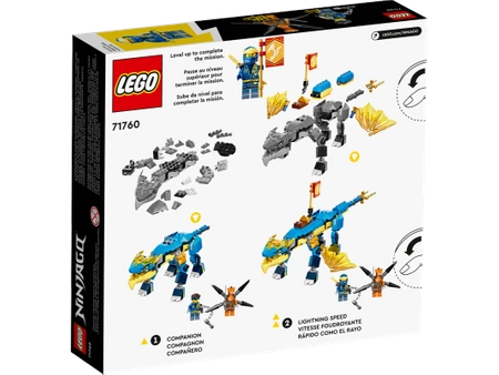 Klocki Lego Ninjago 71760 Smok gromu Jaya EVO, 140 el., w zestawie 2 figurki, klocki oryginalne, szybka wysyłka, wiek dziecka 6+