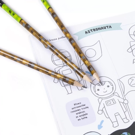 Kidea Ołówki Trójkątne z Gumką 3szt. Ergonomiczne dla Dzieci