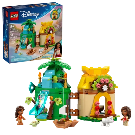 Klocki Lego Disney 43260, Zabawy Vaiany na wyspie, 175 elementów, oryginalne klocki z bajki, super prezent dla dzieci 5+