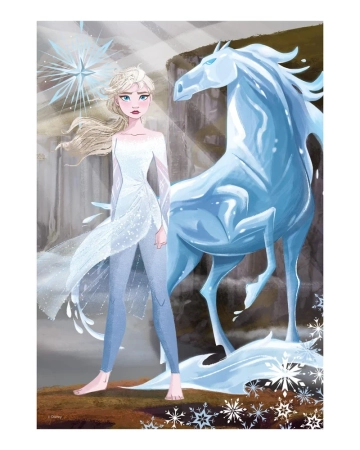 Kraina Lodu, Elsa i lodowy rumak, puzzle świecące w ciemności XL, 100 el., wymiary obrazka 33 x 47 cm