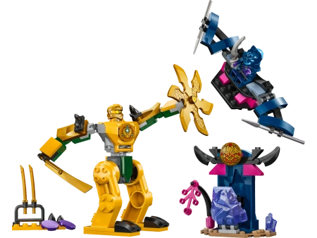 Klocki Lego Ninjago 71804 Mech bojowy Arina, 104 elementy, oryginalne klocki, figurka ninja i figura wojownika Wilczej Maski, dla czterolatków i starszych