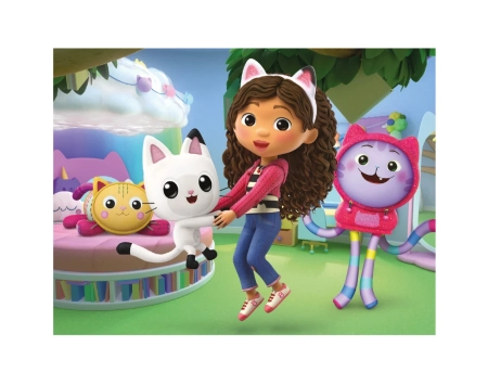 Koci Domek Gabi, Drewniane klocki obrazkowe puzzle, 12 klocków, wiek dzieci 3+