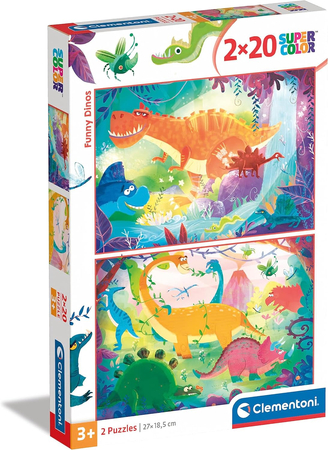 Dinozaury: Puzzle z dinozaurami 2 x 20 el. Clementoni
