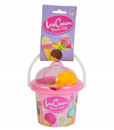 Androni, Włoskie zabawki do piasku Mini zestaw lodowy, różowy, 4 el. wysokiej jakości plastik, bezpieczny dla dzieci
