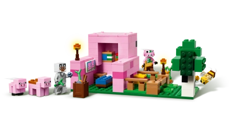 Klocki Lego Minecraft 21268 Dom prosiaczka, 238 elementów w tym figurki, dla fanów gry w wieku 7+