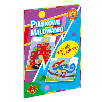 Aleksander, Piaskowe obrazki: Paw i Kameleon BL, zestaw kreatywny dla dziecka, piaskowe obrazki, sypanie kolorowego piasku, dla dzieci w wieku 6+