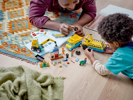 Klocki Lego City 60391 Ciężarówki i dźwig z kulą, 235 elementów, dla dzieci 4+, oryginalne, idealne jako prezent