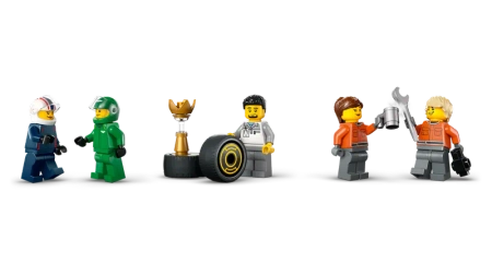 Klocki Lego City 60445 F1® Ciężarówka z bolidami RB20 i AMR24 F1®, 1086 elementów, oryginalne klocki, idealny prezent dla fana motoryzacji