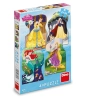 Księżniczki Disneya, Puzzle konturowe 4 w 1, 4 x 54 el. obrazki o wymiarach 13 x 19 cm, wiek dziecka 4+
