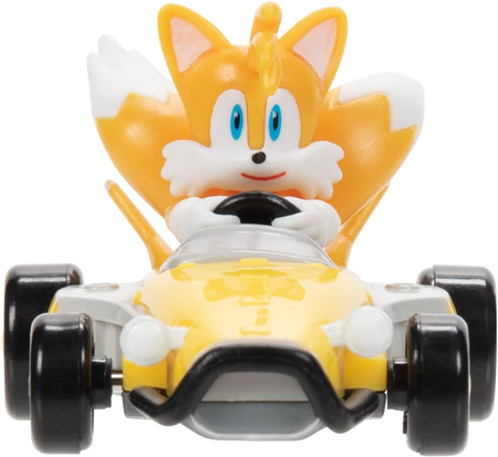 Sonic The Hedgehog, 3 pojazdy z gry i filmu Sonic, Tails i Knuckles, oryginalne samochodziki, na licencji, skala 1:64, wykonane z metalu, idealne na prezent dla fanów