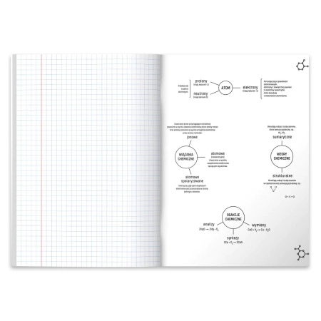 Herlitz, Zeszyt w kratkę do chemii, format A5, 60 kartek, Chemia, gramatura 70g