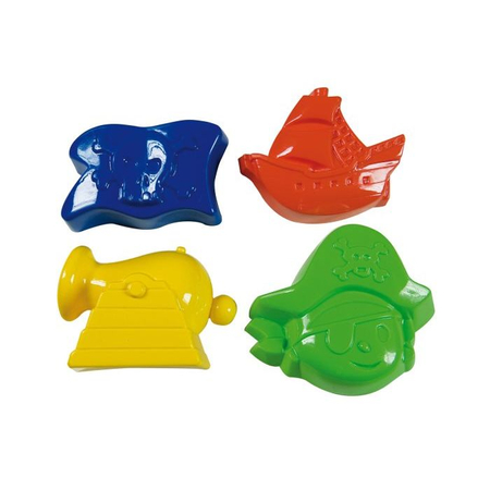 Androni, Foremki do piasku Piraci 4 szt. - 82 - wyprodukowane we Włoszech, kolorowe, bezpieczny dla dzieci plastik