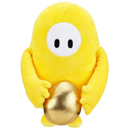 Fall Guys, Duża maskotka pluszowa żółty Yellow Team ze złotą piłką, 30, bardzo miły plusz, prosto z gry, produkt oficjalny, wiek dziecka 13 lat+