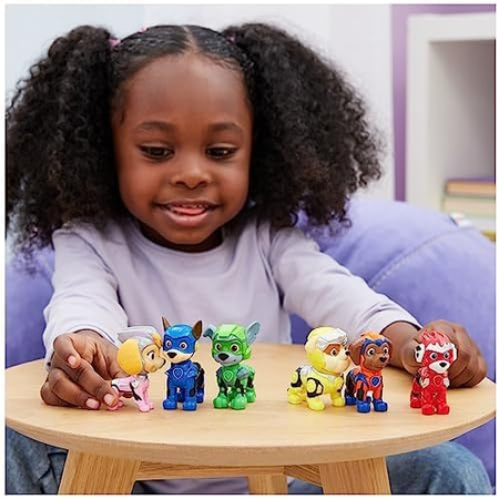 Spin Master, Psi Patrol Film 2, Paw Patrol Mighty Movie, zestaw figurki, 6 figurek piesków z bajki, zestaw prezentowy
