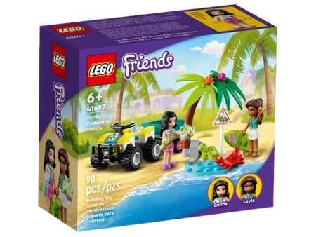 Klocki Lego Friends 41697, Pojazd do ratowania żółwi, 2 figurki, akcesoria, 70 el., dla dzieci w wieku 6+