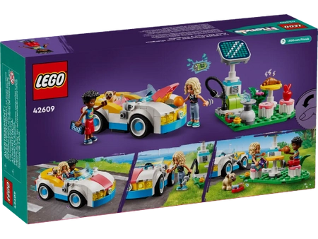 Klocki Lego Friends 42609 Samochód elektryczny i stacja ładująca, 170 elementów, samochód i 2 figurki, wiek dziecka 6+