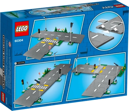 Klocki Lego City 60304 Płyty drogowe, 112 el., zestaw uzupełniający do łączenia różnych budowli w większą całość, wiek dziecka 5+