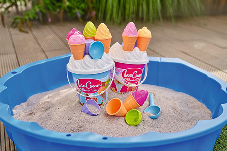 Foremki do piasku - Plażowy różowy zestaw do lodów 5