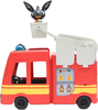 Królik Bing, Duży samochód strażacki z figurką Binga, efekty świetlne i dźwiękowe, zabawka idealna dla fanów bajki, pojazd oryginalny, na licencji, wiek dziecka 18m+