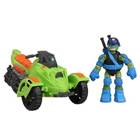 Wojownicze Żółwie Ninja Figurka Leonardo i motocykl