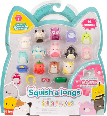 Squishmallows, Mini figurki 14 szt. i akcesoria, seria 1, Squish a longs