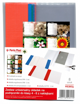 Panta Plast, Okładki na książki do 4, 5, 6 klasy, komplet okładek
