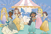 Disney Princess, Księżniczki, Duże puzzle podłogowe dla maluszków, 2 x 12 el. MaxiFloor, 2 dwustronne układanki, normalne puzzle i do kolorowania, obrazki o wymiarach 50 x 35 cm