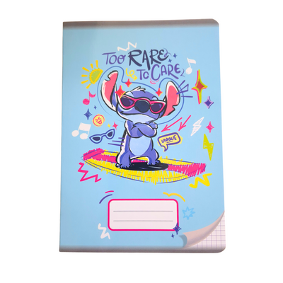 Zeszyt szkolny A5 w kratkę bez marginesu Stitch na desce surfingowej