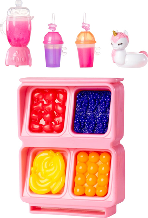 Rainbow High Littles, Laleczka Blush z basenem i zjeżdżalnią, zestaw do zabawy