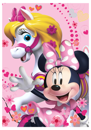 Disney, Myszka Minnie, Puzzle z diamencikami dla dziewczynek, 200 el.