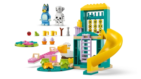 Klocki Lego Bluey 11201 Blue i Łatka na placu zabaw, 104 elementy, wiek dziecka 4+