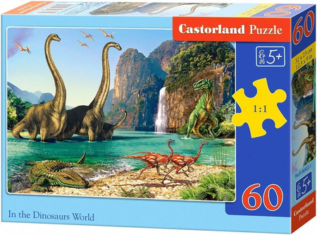 Castorland, Puzzle 60 el. Dinozaury, wymiary obrazka 32x23 cm, układanka dla dzieci w wieku 5+