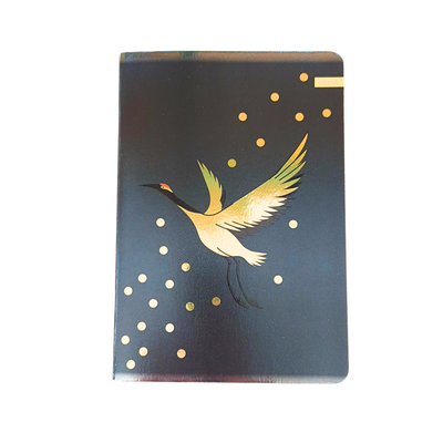 Zeszyt A5/80k w Kratkę Grafitowy Złota Czapla Beniamin