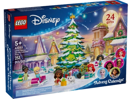 Klocki LEGO Disney 43253 Kalendarz adwentowy na 2024 rok, Princess Księżniczki, 253 el., idealny prezent dla dziewczynki w wieku 5 lat+