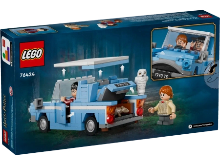 Klocki Lego Harry Potter 76424 Latający Ford Anglia, 165 elementów, znany samochód z filmów o Harym, figurki Harry i Ron Weasley, oryginalne klocki, pomysł na prezent, wiek dziecka 7+