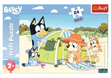 Bluey, Puzzle Maxi 24 el. układanka 60 x 40 cm dla dzieci w wieku 3+, oryginalna od Trefla
