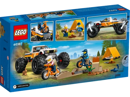 Klocki Lego City 60387 Przygody samochodem terenowym z napędem 4x4, 252 el., samochód, 2 figurki, namiot, fajny prezent dla chłopca, zabawka dla sześciolatków i starszych