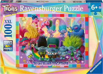 DreamWorks, Trolle, Puzzle dla dzieci w wieku 6+, układanka o wymiarach 49 x 36 cm, 100 elementów, kolorowe, renomowany producent Ravensburger