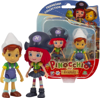Pinokio i przyjaciele, figurki 2-pak, Pinokio i Frida, zestaw 2 figurek, można ruszać kończynami, od renomowanego producenta, oryginalne licencyjne zabawki, dla dzieci w wieku 3+