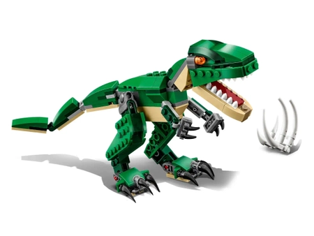 Klocki Lego Creator 31058, Zestaw kreatywny klocków 3 w 1, Potężne dinozaury, 174 el., możliwość zbudowania T-Rex Triceratops Pterodaktyl, oryginalne klocki, zabawka dla dzieci w wieku 7-12 lat