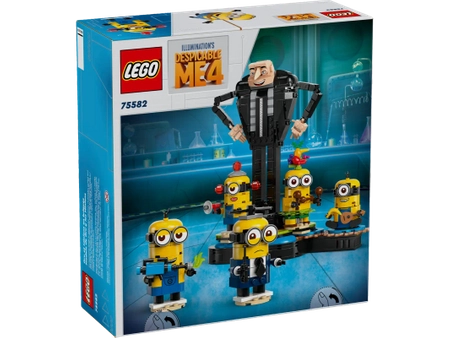 Klocki Lego Minionki 75582 Despicable Me 4 Gru i minionki z klocków, 839 el., duża figurka Gru i 5 figurek mjinionków, wiek dziecka 9+